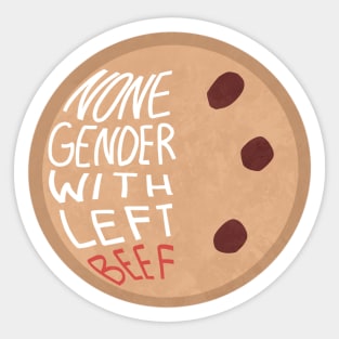 None gender with left beef Sticker